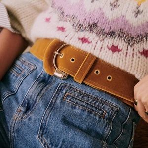 Sézane Oma Belt Ocher Velvet
